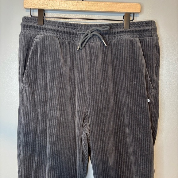 Ugg Large Averey Cotton Drawstring Corduroy Tapered Lounge Pants Charcoal - Picture 3 of 8